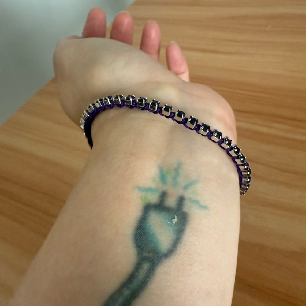 Christian Dior x ERL Purple Technical Rope and Purple Crystals Bracelet - Picture 8 of 10